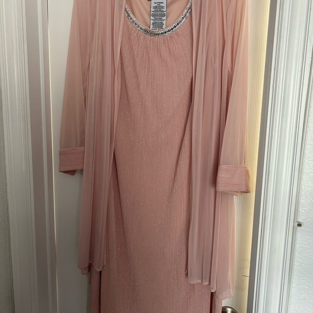 R&M Richards Pink Dress with Rhinestone Detail